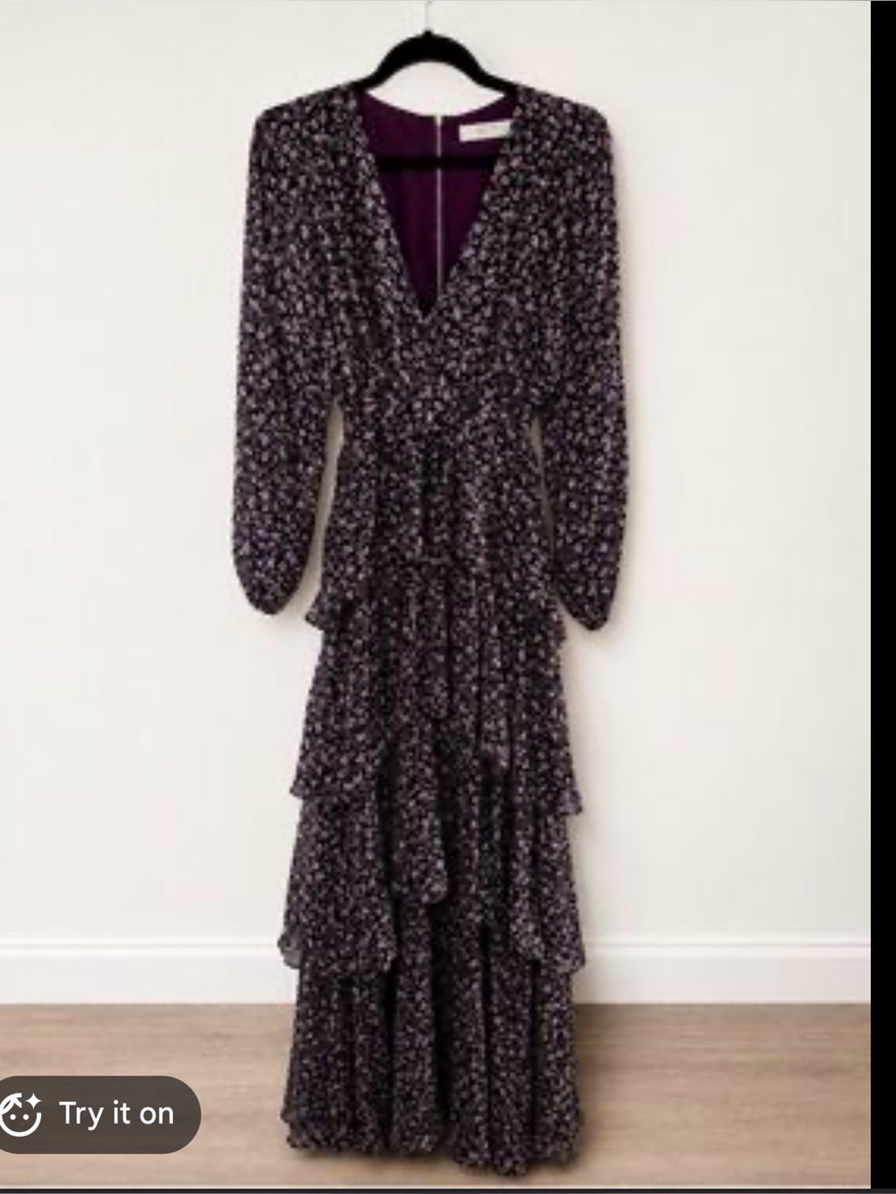 Astr Long Sleeve Purple Floral Dress